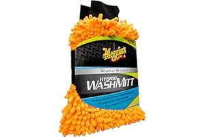 Meguiar's X210200C Dual-Sided Hybrid Car Wash Mitt: Clear Coat Safe Microfiber & Chenille for Washing amd Waxing