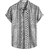VATPAVE Mens Casual Short Sleeve Button Down Shirts Regular Fit Hawaiian Summer Shirt