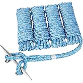 Young Marine 1/2” X 15’ Nylon Dock Lines Marine-Grade Double-Braided Nylon Dock Line with 12” Eyelet.Boat Rope Mooring Rope Dock Line for Boats Under 40 ft (Blue&Gray-4 Pack)