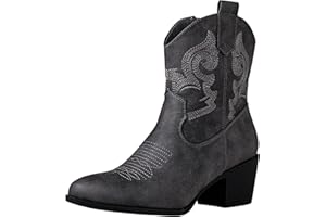 GLOBALWIN Women's The Western Wear Fashion Cowboy Cowgirl Free Birds Country Concert Disco Outfits Low Heel Walking Boots For Ladies