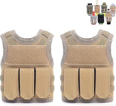 Amazon Co Jp タクティカルビールベスト 飲料クーラー アップグレードされたミリタリー飲料ホルダー 12オンスまたは16オンス缶またはボトル用 調節可能なショルダーストラップ付き スポーツ アウトドア