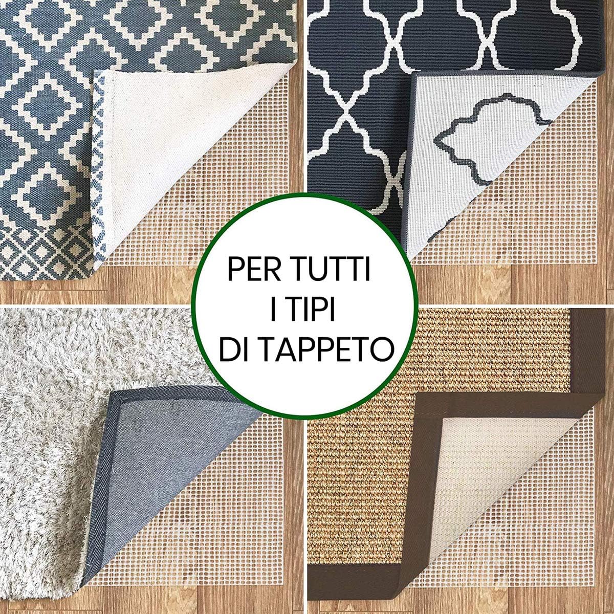 Antiscivolo Per Tappeti Quelcc 16 Pezzi - Cuori Riutilizzabili Nero - Foto 8