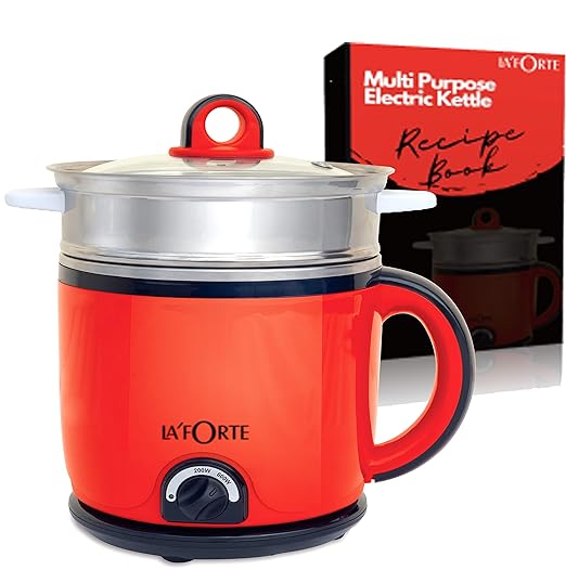 La Forte Multi Purpose MultiCook Cordless Electric Kettle with 304 Stainless Steel Interior, Cook