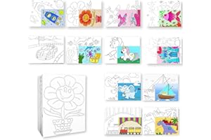24 Pack Pre Drawn Canvas for Painting Bulk, Kids Pre-Stenciled Painting Canvas to Paint, Children’s Day for Kids Gifts Birthd