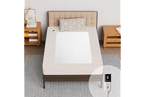 Texciting Heated Mattress Pad Mini Twin Size-Single Controller Electric Mattress Pad with Deep Pocket,6 Heat Settings & 2-10 