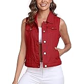 Xeoxarel Women's Denim Vest, Sleeveless Jean Jacket (XS-XXL)