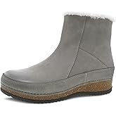 Dansko Women's Mitzy Boot - Lightweight Outsole and Durable, Comfortable Ride on Patented Stapled Construction - Faux Fur Collar and Inside Zip
