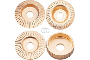 MORESUPERHARD Wood Carving Disc Set Upgraded 4PCS for 4" or 4-1/2" Angle Grinder with 5/8" Arbor，Grinding Wheel Shaping Disc for Wood Cutting，Grinder Cutting Wheel Attachments