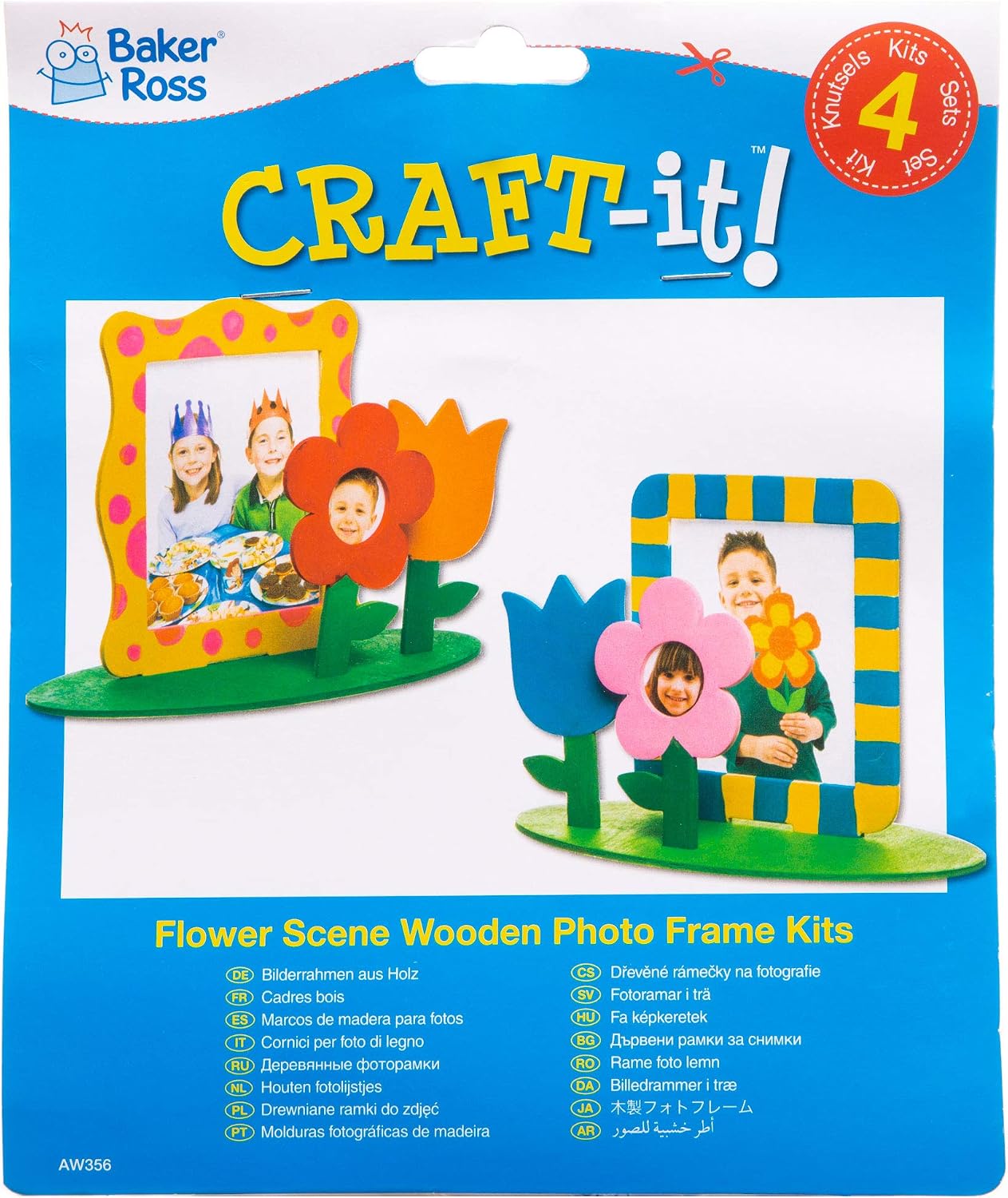 Baker Ross AW356 Wooden Flower Garden Photo Frame Kits (Pack of 4) For Kids to Decorate and Display for Mothers Day - Image 4
