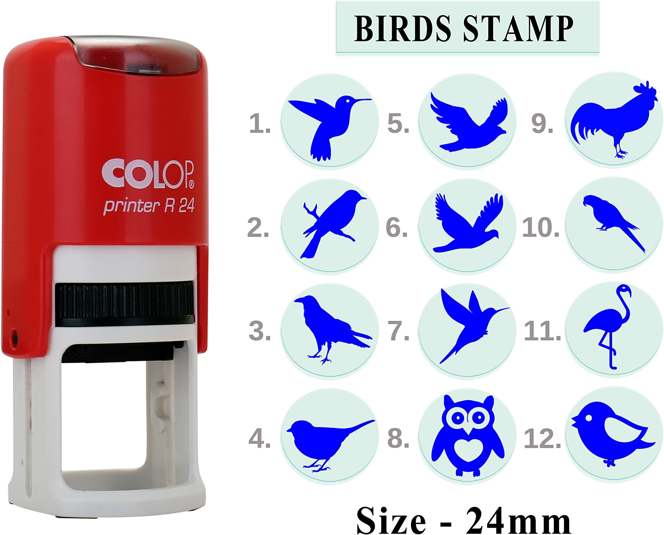 Birds Symbols Customized Colop R 24 Self Inking Rubber Stamp Office Stationary Stamp