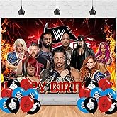 Wrestling Birthday Backdrop,Wrestling Poster for Wrestling Theme Party Decorations Birthday Supplies Background Studio Shoot Photo Props