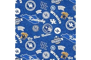FABRIQUE INNOVATIONS University of Kentucky Cotton Fabric Sold by The Yard-Kentucky Wildcats Home State 100% Cotton Quilting Fabric-SYKEL KY1208