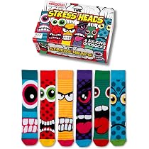 United Oddsocks The Funk Heads - Box of 6 Calf Socks for Men UK 6-11 (EUR 39-46