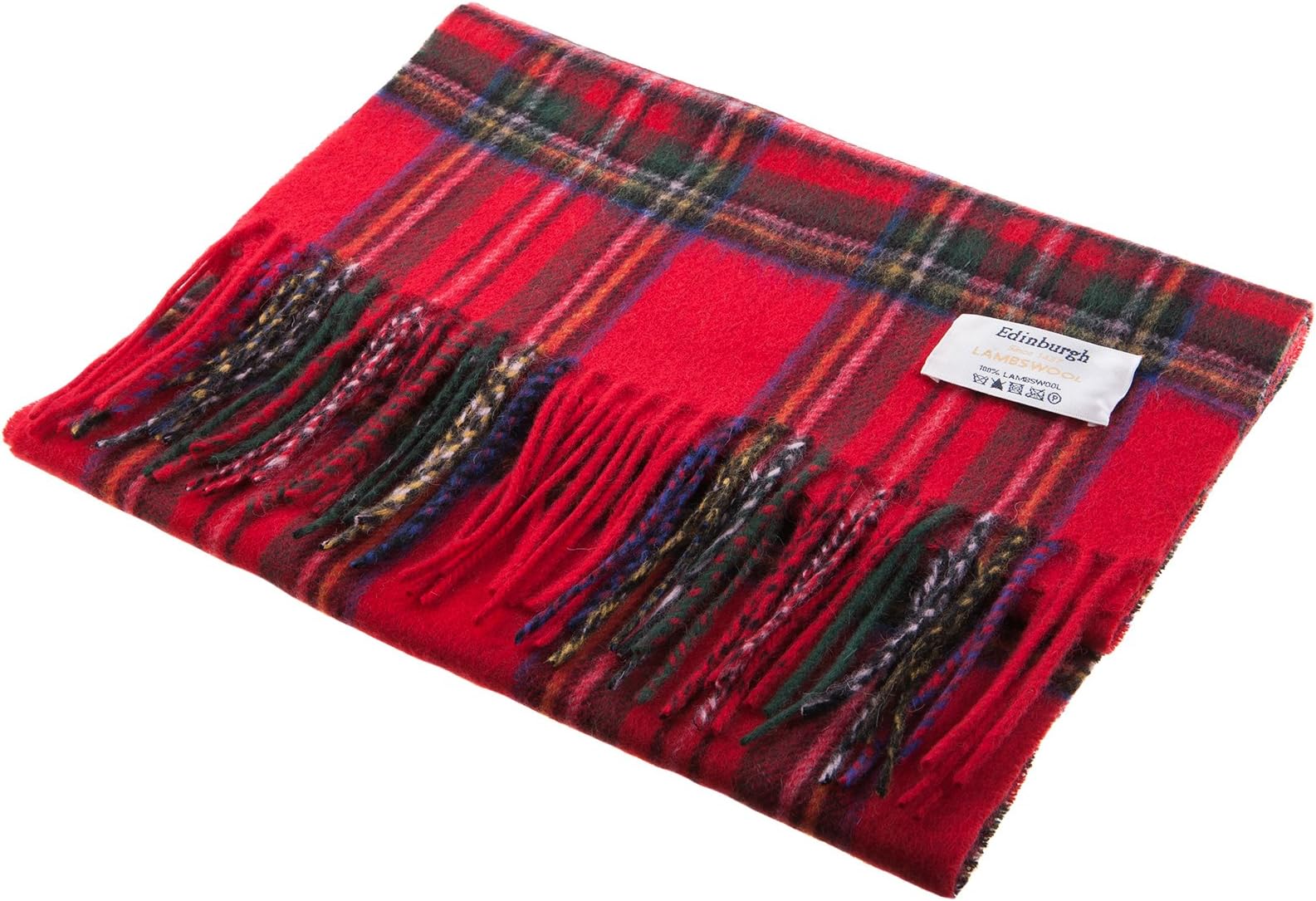 Edinburgh 100% Lambswool Scottish Tartan Check Scarf Multicolor: Stewart Royal
