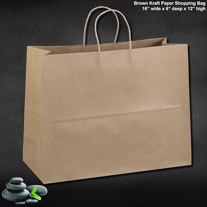 16"x6"x12" 50 Pcs Bagsource Brown Kraft Paper Bags 95