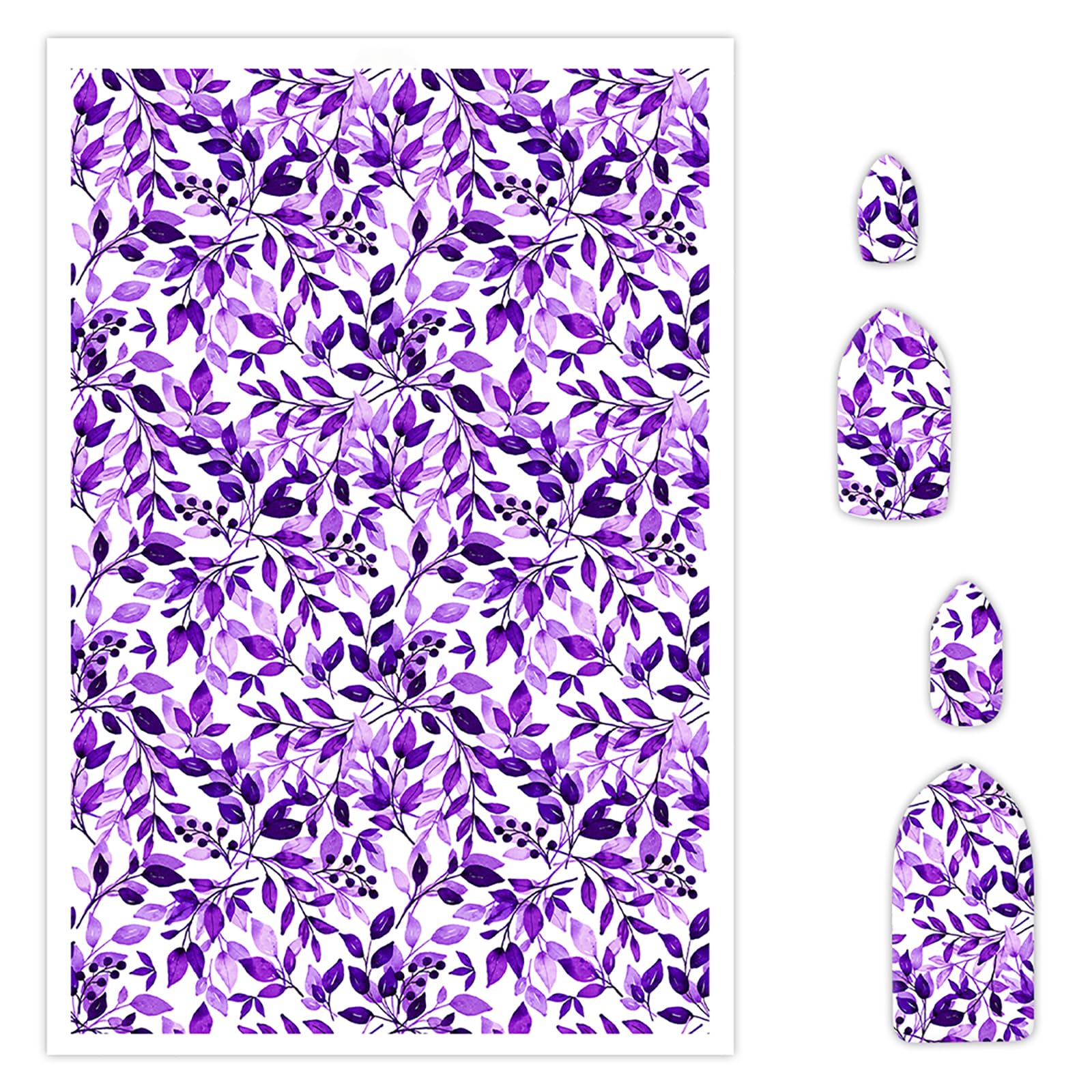 Photo 1 of 10 Pcs Transfer Paper for Polymer Clay, Purple Leaves Water-Soluble Disposable Clay Transfer Sheets for Crafting Soft Ceramic Earrings, Jewelry & Polymer Clay Molds DIY Craft 5.8X3.9 inch
