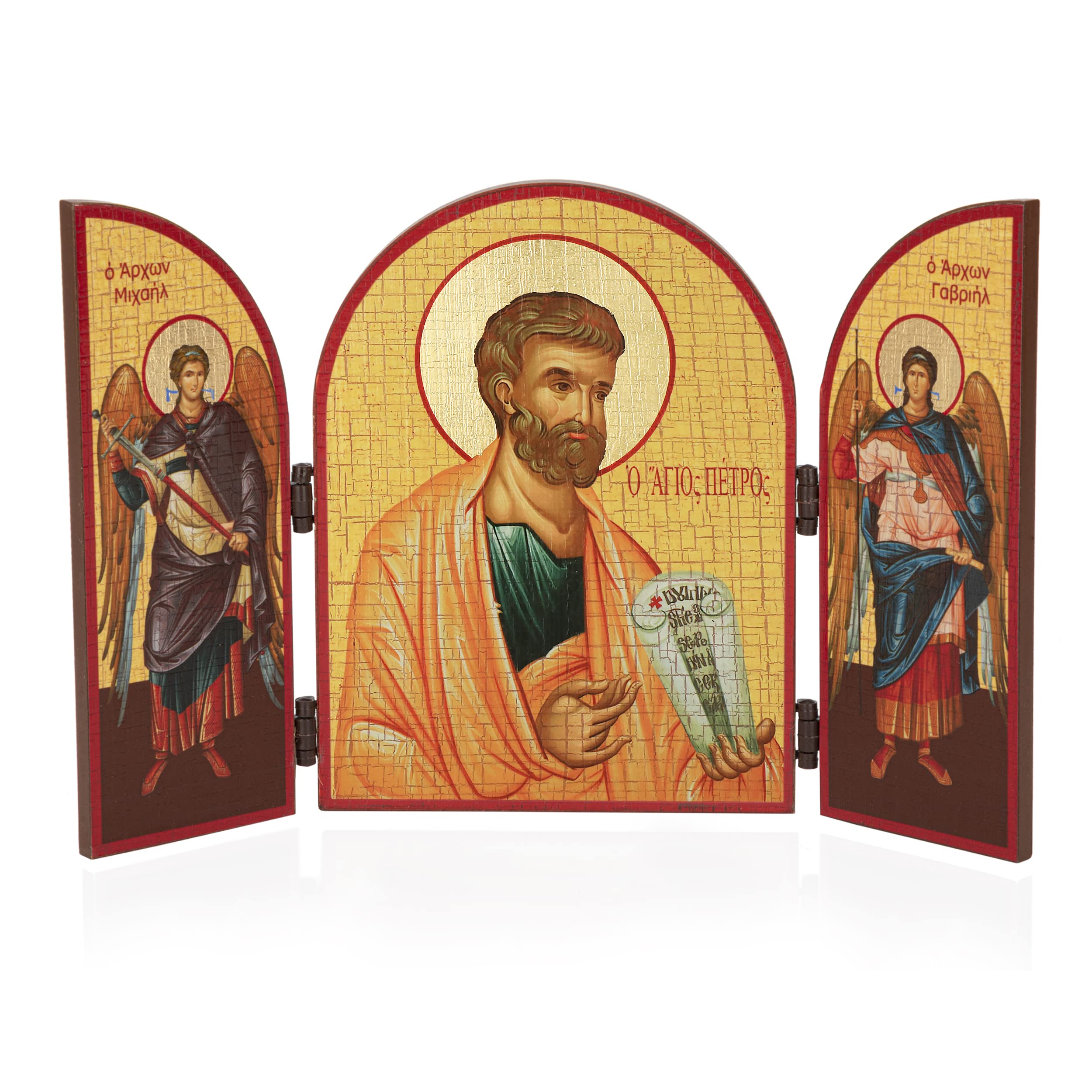 NKlaus Aposteln Petrus Triptych Wooden Icon 25 x 16 cm Christian 11320