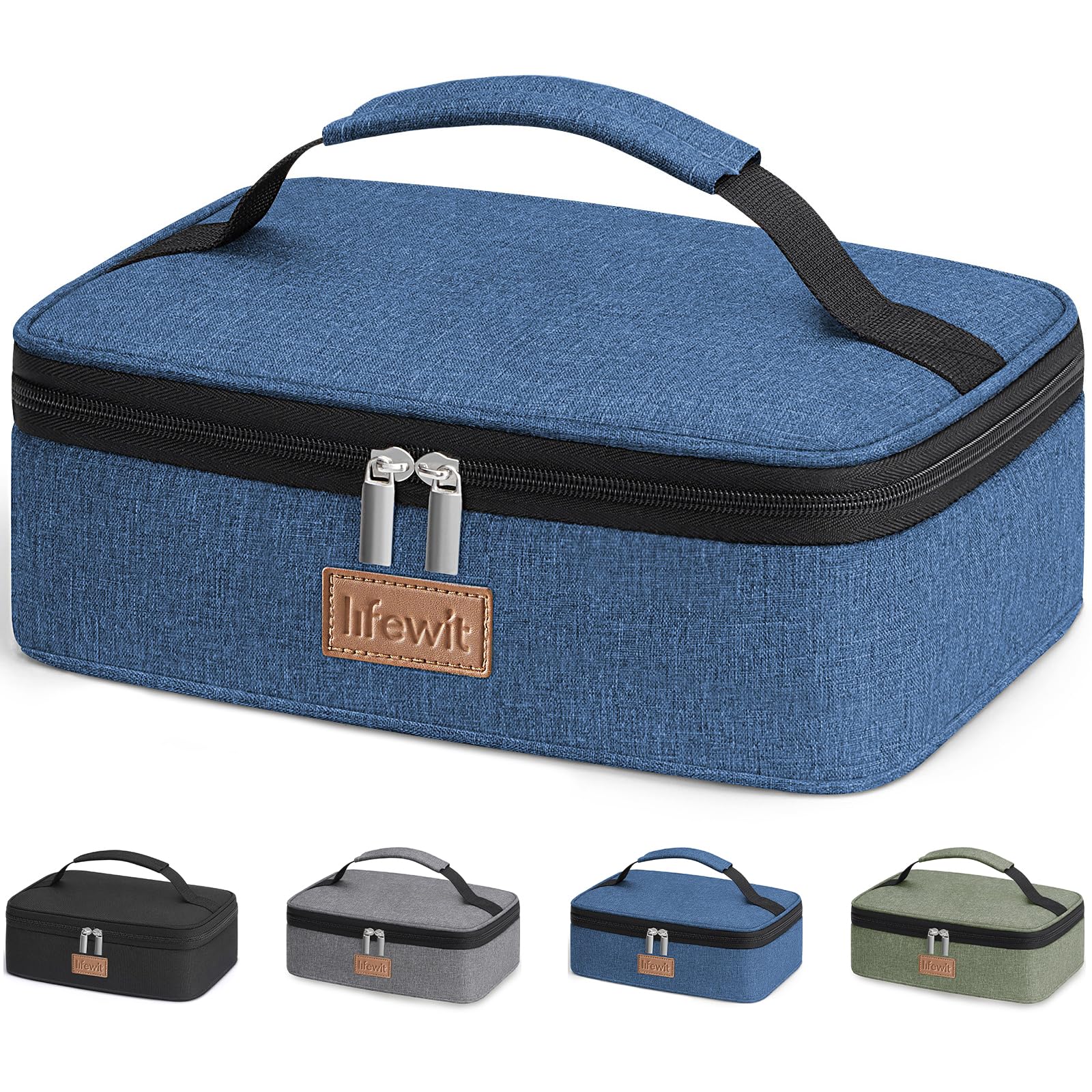 Lifewit Insulated Lunch Bag for Men Women, Thermal Lunch Box Adults, Small Cool Bag Lunch Pail, Waterproof Reusable Cooler with Soft Handle for Work Picnic, Dark Blue, 4L