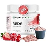 NATURES BLAST Reds - Metabolism and Energy Superfood Powder with 23 Red Fruits, 4 Adaptogens, Probiotics & Enzymes - Vegan Antioxidant Blend, 1 Bottle