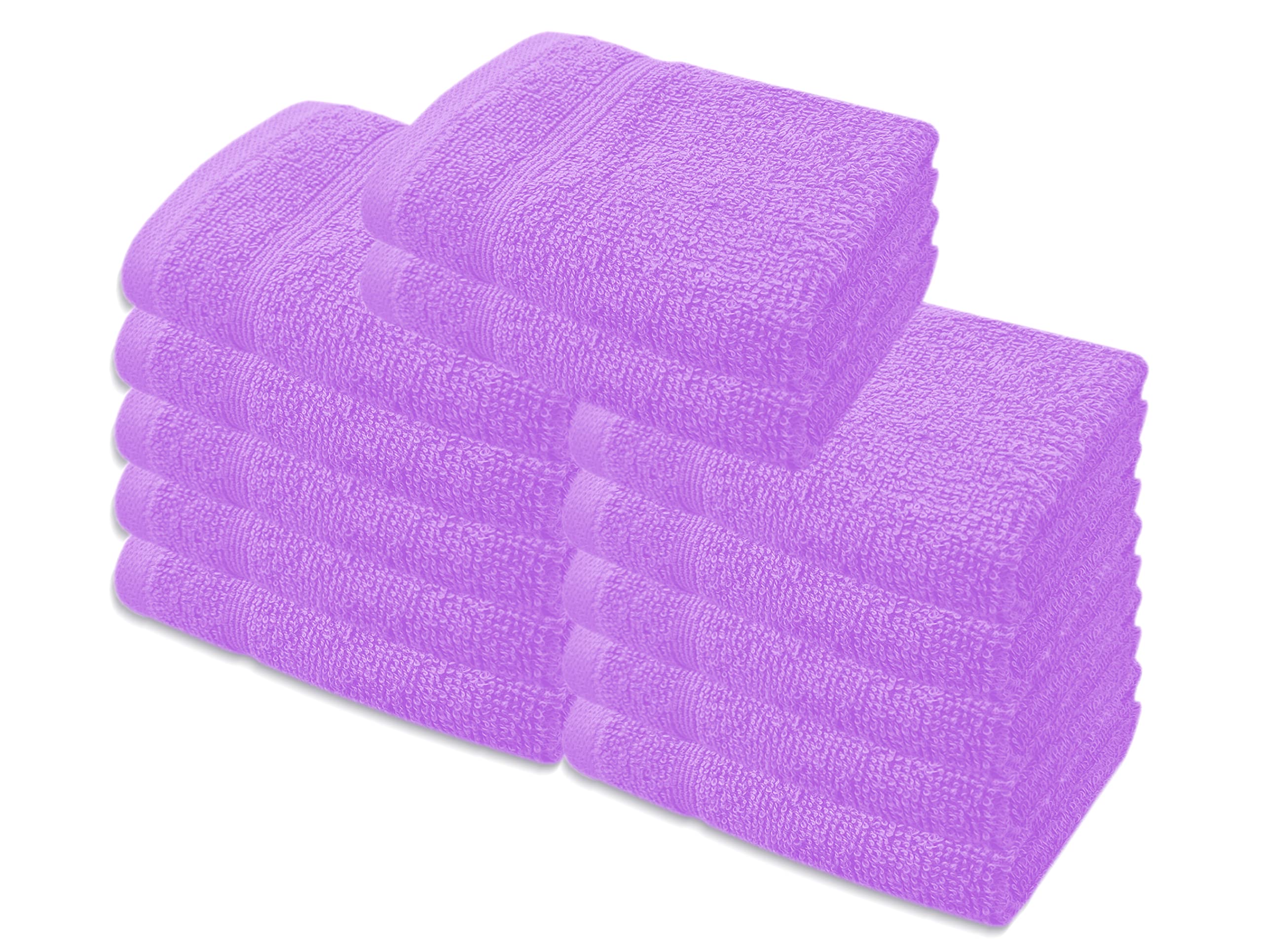 A & B TRADERS Premium Cotton Face Cloths Flannels Washcloth 12-Pack 500 GSM Ring Spun Soft Absorbent 30 x 30cm Towels (Pink)
