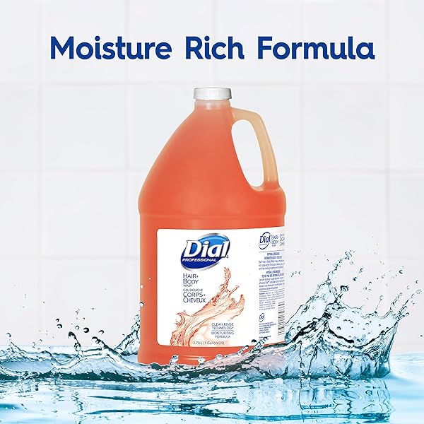 DIAL PROFESSIONAL HAIR SHAMPOO + BODY WASH, 1 GALLON, 128 FL OZ