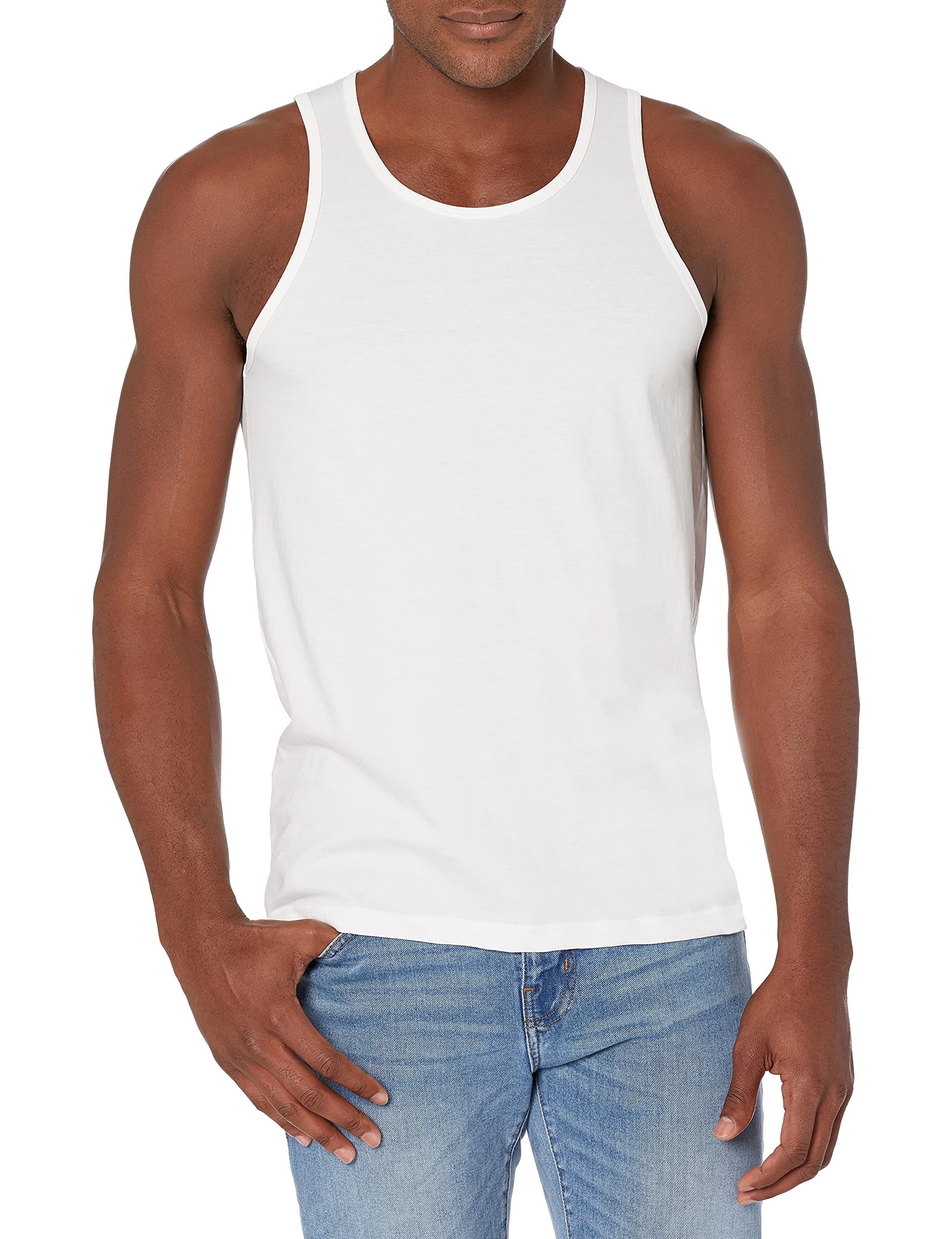 Photo 1 of Organic Signatures Men Crewneck Undershirts Soft 100% Cotton Tank Tops Pack of 3 (Medium, White)