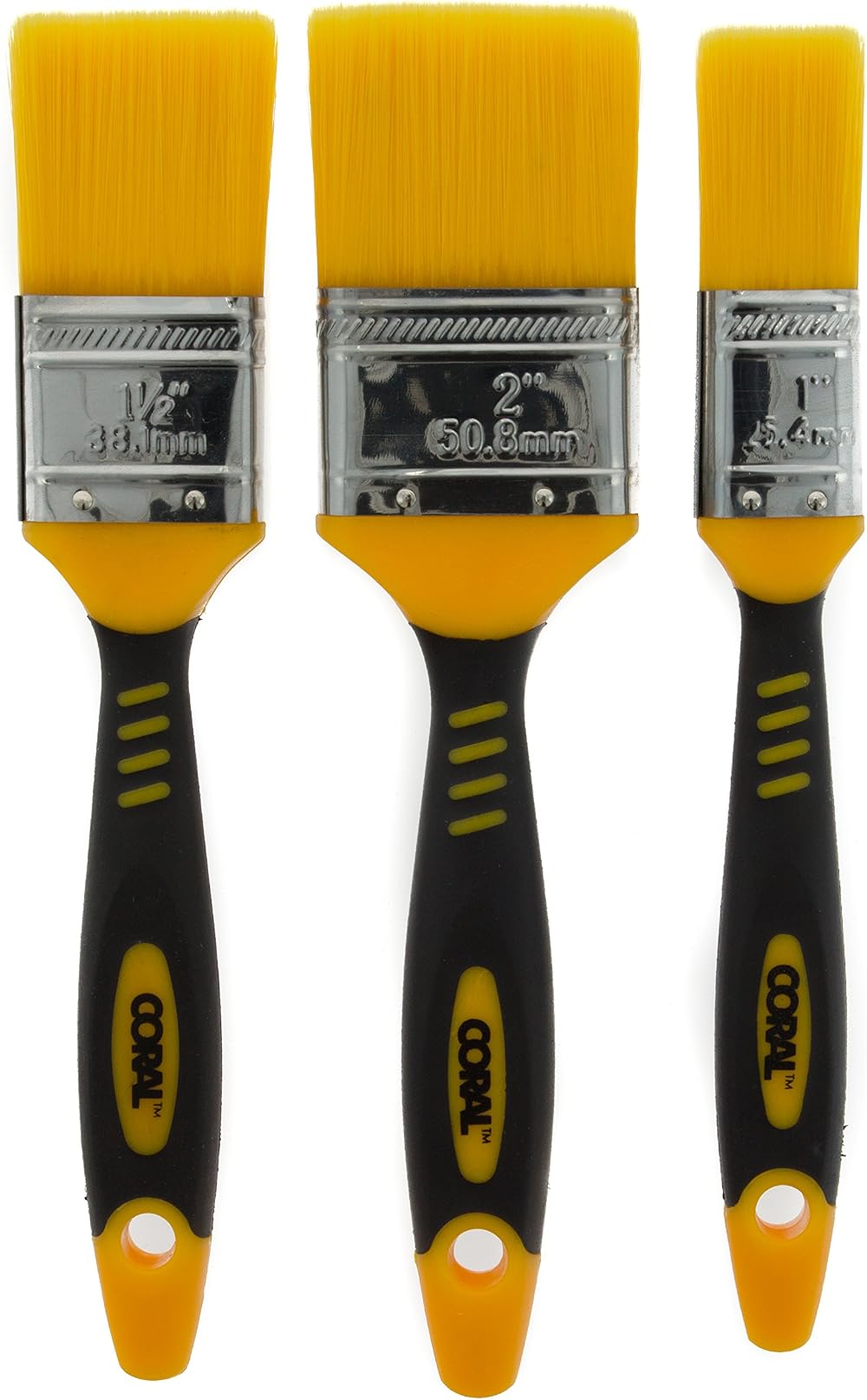CORAL 31416 Zero-Loss 3 Paint Brush Set 3 Piece Free from Bristle Loss
