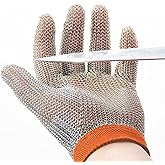 Dowellife Chainmail Glove, Cut Resistant Food Grade, Stainless Steel Mesh Metal Knife Cutting Glove for Butcher, Oyster Shucking Kitchen Mandoline Chef Slicing Fish Fillet (X Large)