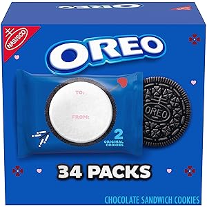 OREO Chocolate Sandwich Cookies, Original Flavor, Valentine’s Day Edition, 0.78 oz (Pack of 34)