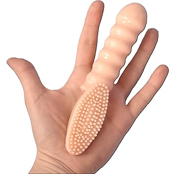 Vibrierender Fingervibrator mit Reiznoppen aus Silikon