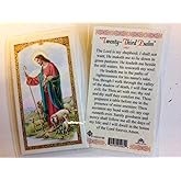 Holy Prayer Cards for The 23rd Psalm (Salmo 23) in English.