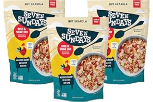 Seven Sundays Nut Granola Cereal, Rise & Shine Strawberry Banana Nut, 20 Oz (Pack of 3), Grain & Gluten Free, 5g Protein, 5g Net Carbs, Keto Friendly