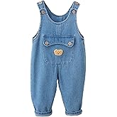 Happy Cherry Baby Overalls Little Kids One Piece Soft Bodysuit Sleeveless Cotton Button Suspender Pants
