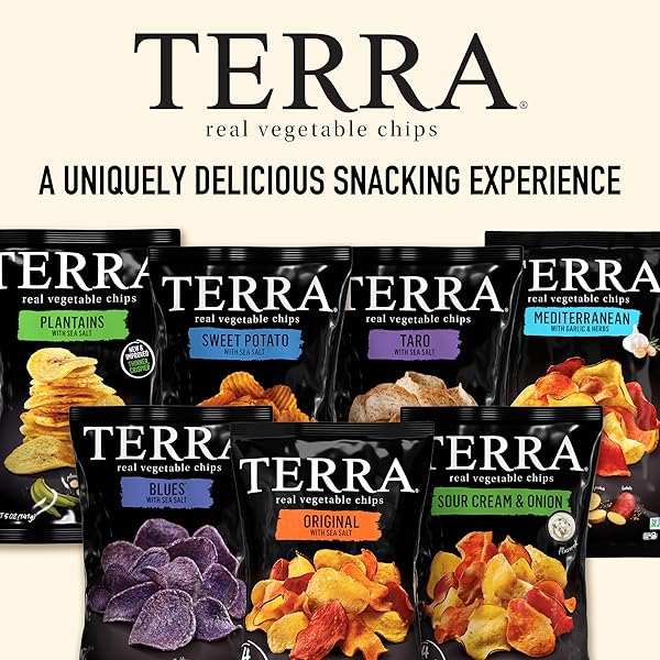 TERRA VEGETABLE CHIPS, MEDITERRANEAN GARLIC & HERBS VEGETABLE CHIPS, 6.8 OZ
