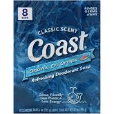 Coast Refreshing Deodorant Soap - Bar Soap with Thick Rich Lather - Clean Rinsing Formula for Fresh, Non-Dry Skin - Classic Scent - 8 x 4 oz