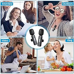 RICCHI Wireless Mini Microphone for iPhone iPad, 2