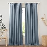 NICETOWN Linen Curtains 84 Inches Long, Rod Pocket