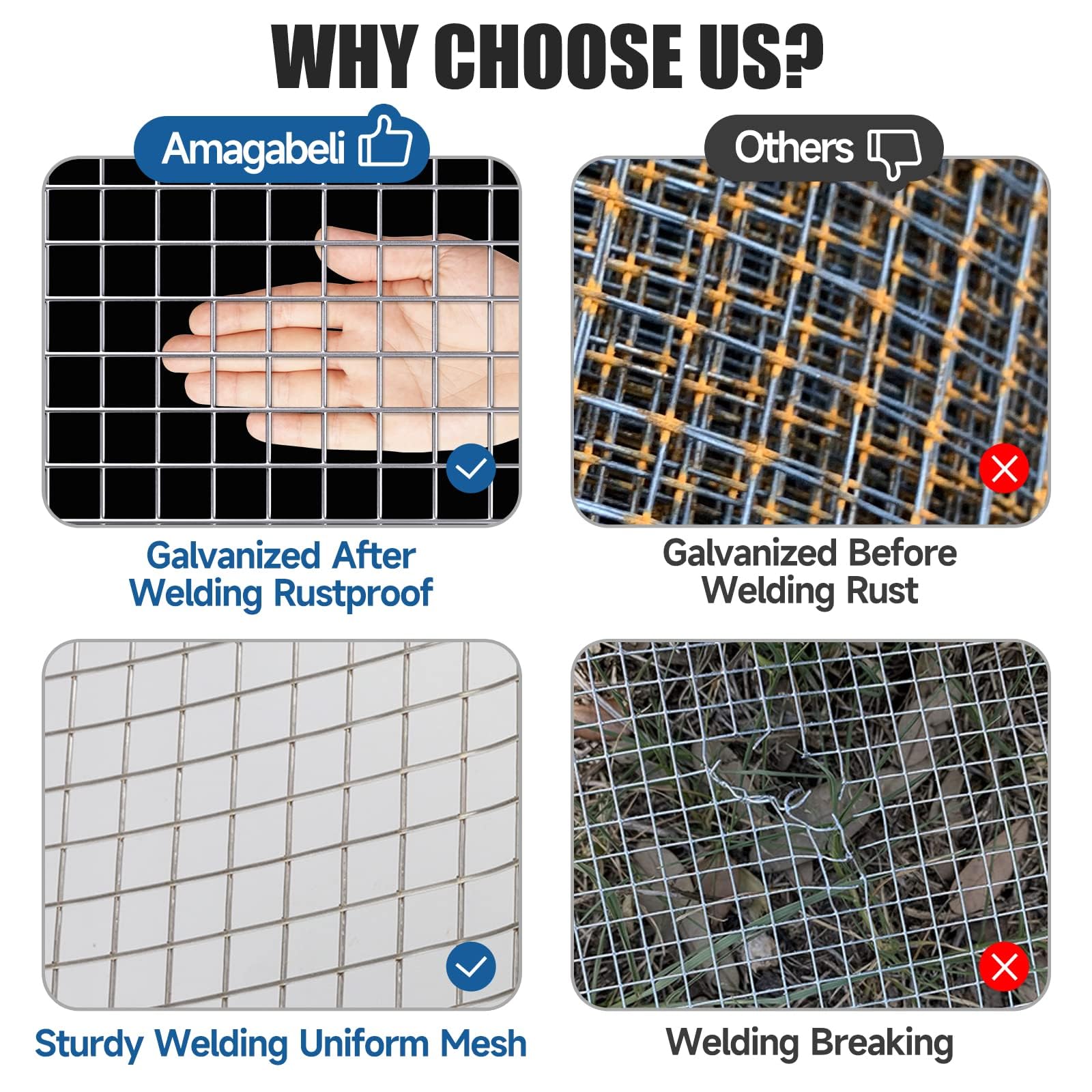 AMAGABELI GARDEN & HOME Hardware Cloth 1/4inch 36inchx50ft 23Gauge