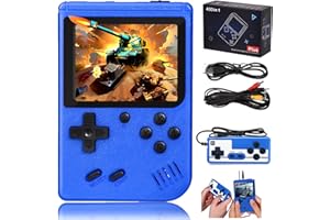 ETKIN Gameboy Retro Handheld Game Console Handheld Games for Kids GameTendo - Over 400 Nostalgic Games Video Games Support 2 Players Play on TV(Blue)