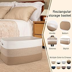 OIAHOMY Large Blanket Basket For Living