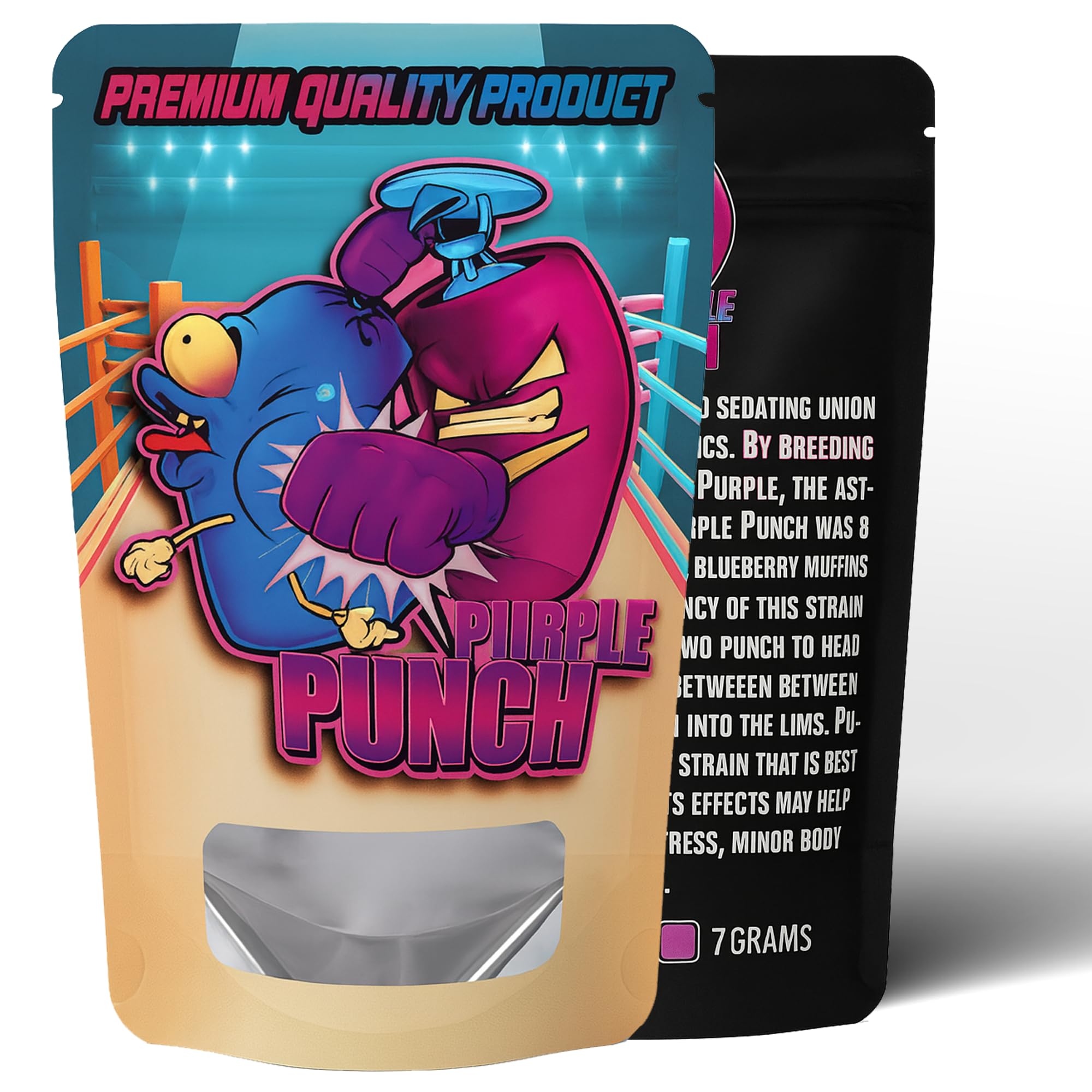 Purple punch mylar bags 3.5g x25