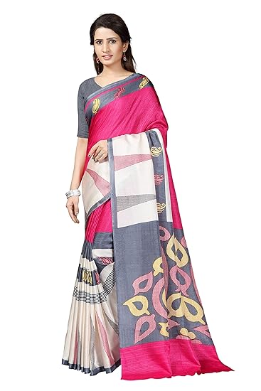 Winza Designer Womens Art Silk Saree With Blouse (ART-25-PINK_Pink)