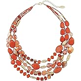 Bocar Multi Layer 5 Strand Statement Collar Beaded Necklace for Women Gift(NK-10376)