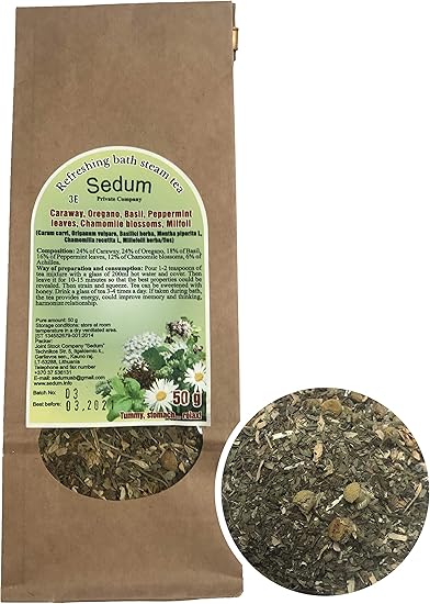 Sedum Herbal Tea Mix Caraway Oregano Basil Peppermint Leaves Chamomile Blossoms Milfoil Tea Rich Flavour Natural