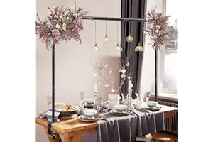 NISOGER Over The Table Rod Stand with Clamps Adjustable 31-110 in Length 31-64 in Height Black Table Balloon Arch Hanging Stand with Storage Bag for Halloween Christmas Wedding Birthday Party Decoration