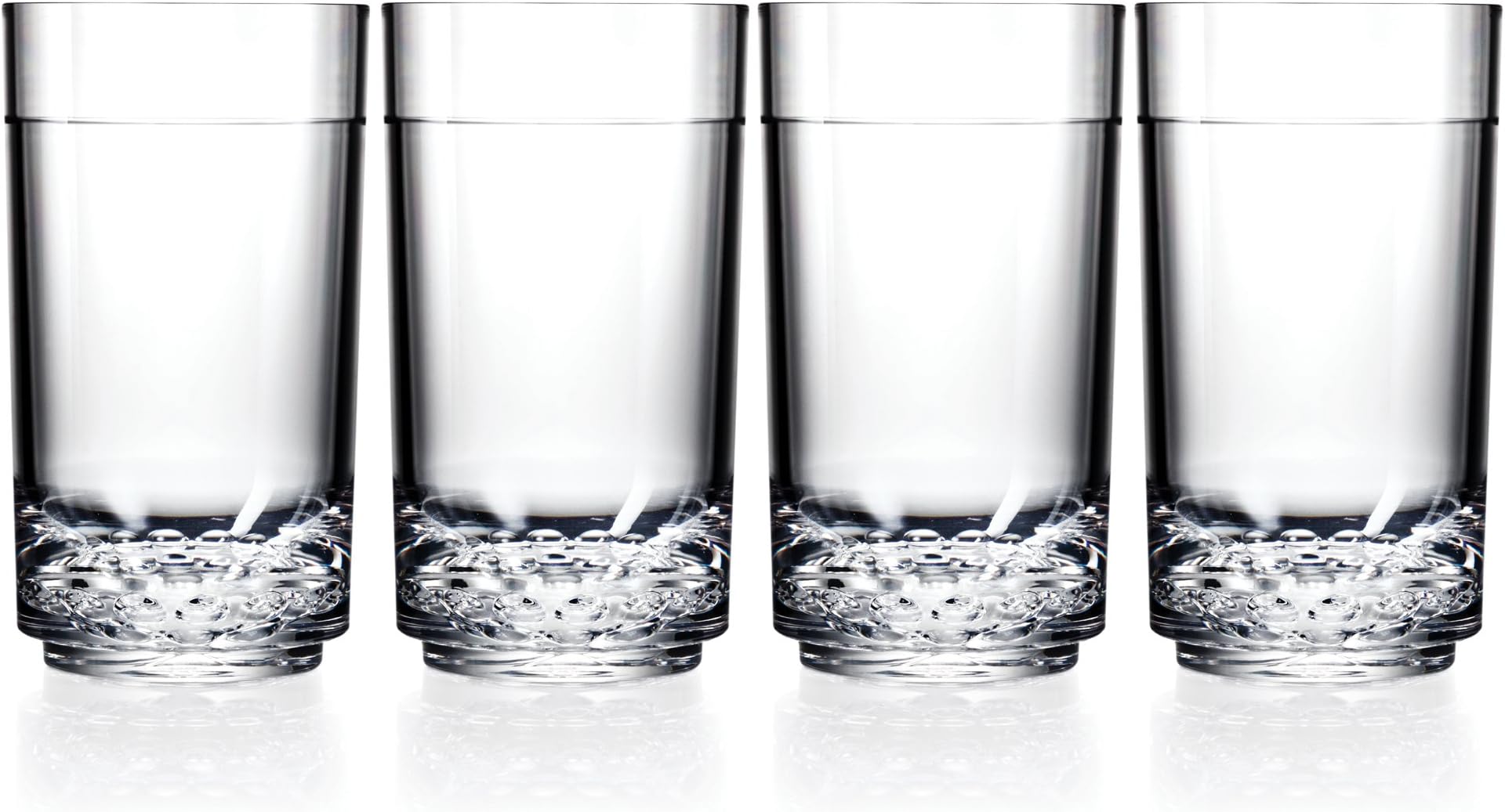 Drinique Unbreakable Elite Tall Glass, 14-Ounce, 4-Pack