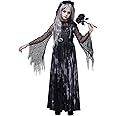 Spooktacular Creations Princess Costume for Girls, Scary Halloween Costumes for Kids, Black Dress Outfit with Headband for Halloween Ghost Role Playing Parties (Medium(8-10 yrs))