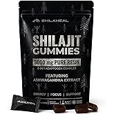 Shilajit Natural Himalayan Shilajit Gummies for Men &amp; Women, High Fulvic Acid, Energy &amp; Stamina, Immune Support, 85+ Trace Minerals, Lab Tested 100% Organic Berry, 60 Gummies