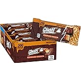 Ghost Chocolate Caramel Protein Bar, 20g Protein, 2g Sugar, 12 ct, 27.6 oz | 270 Calories per Dual-Bar Pack, Smooth Caramel &amp; Crisp Cookie Layers, Rich Chocolatey Coating, Post-Workout Ready