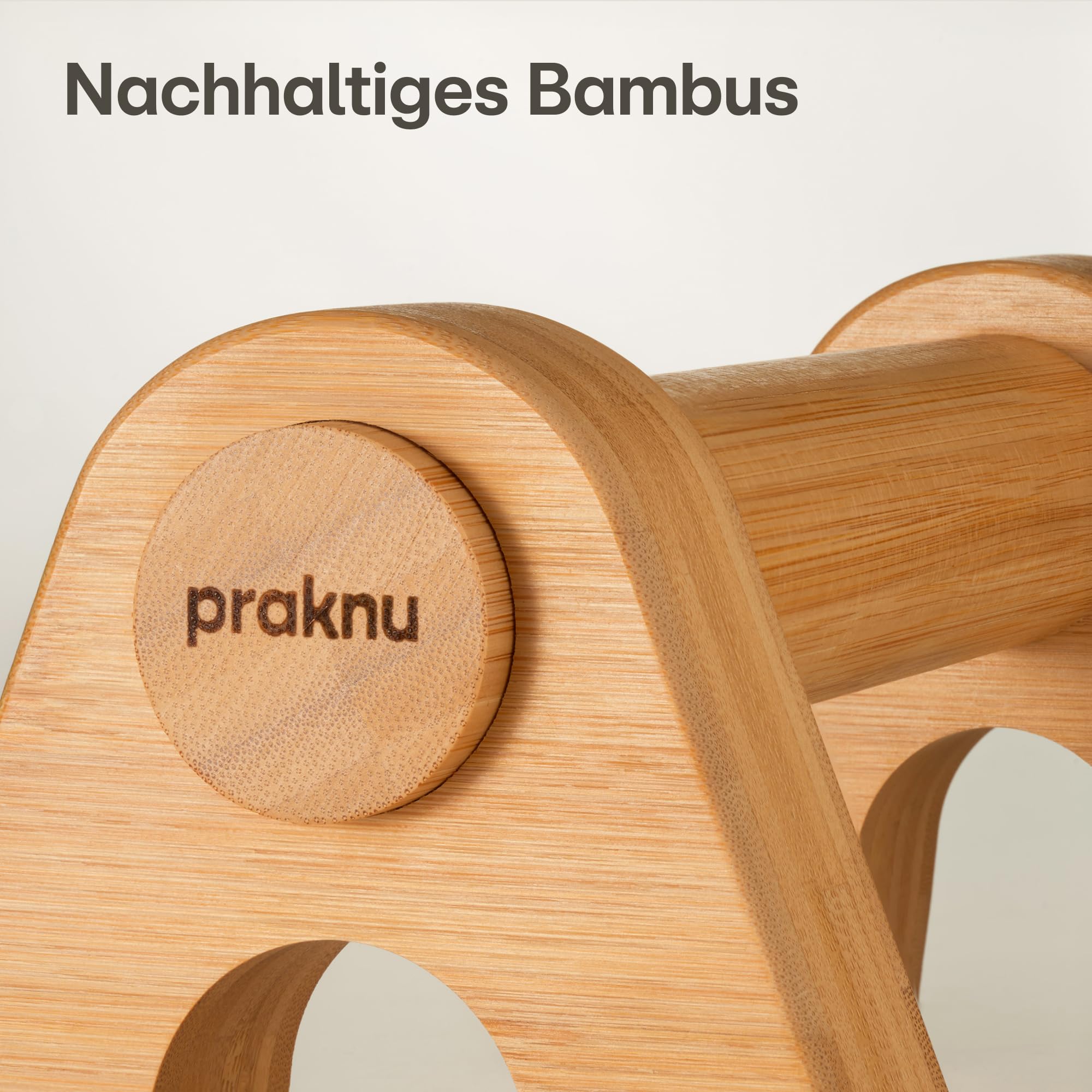 Praknu Liegestützgriffe aus Holz - 2x Rutschfeste Parallettes mit Tasche - Ergonomische Dip Barren für Fitness & Liegestütze - Calisthenics Equipment Für Zuhause & Outdoor – Push Up & Handstand Griffe 7